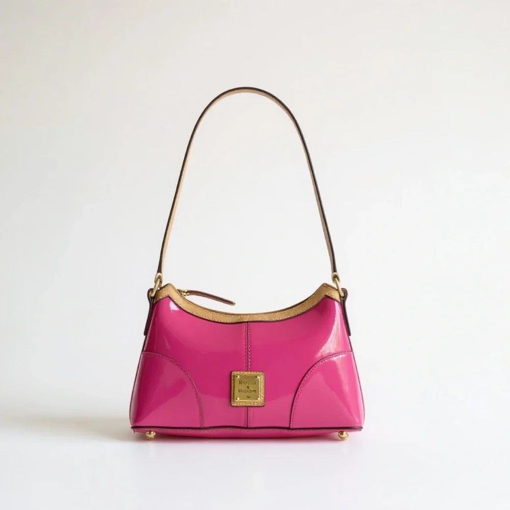 Dooney‎ & Bourke Pink Shoulder Bag with Gold Trim